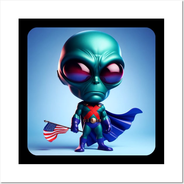 Martian Alien Caricature #2 Wall Art by The Black Panther